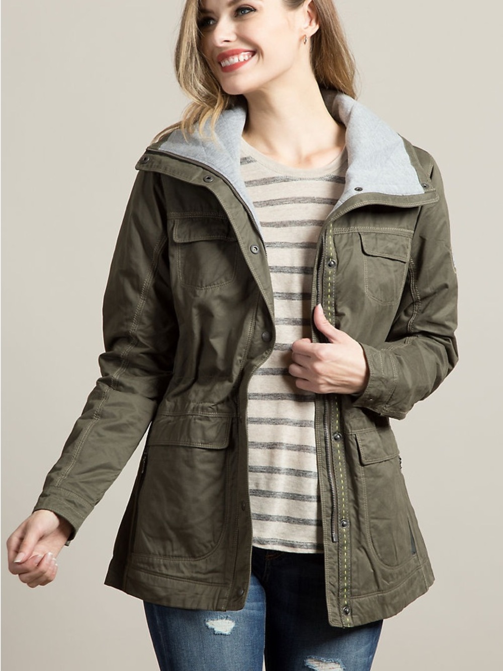 Kuhl “Lena” Olive Sage Green Utility Water Resistant Jacket Size M